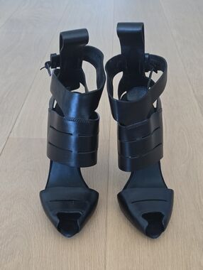 Alexander Wang Black Cutout Strappy High-Heel Sandals